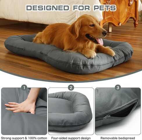 safbuyoon Dog Bed, Dog Crate Mat, Pet Bed Mat for Lage Dog, Non-Slip, Washable, Warm and Soft PP motton Pet Mat for Indoor, Crate, Travel (Large) in Saudi Arabia