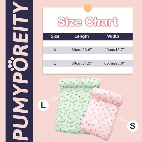 PUMYPOREITY Cooling Dog Bed, Pet Cooling Mat with Pillow, Ice Silk Cooling Dog Blanket, Self Cooling Pad for Cat,Dog, Washable Summer Pet Mat for Kennel, Crates, Sofa, Floor, Green, L in Kuwait