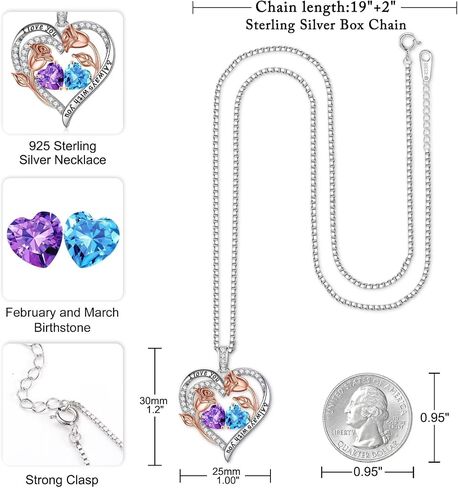 Iefil Double Birthstone Necklace and Birthstone Earrings Set in Saudi Arabia