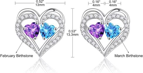 Iefil Double Birthstone Necklace and Birthstone Earrings Set in Saudi Arabia