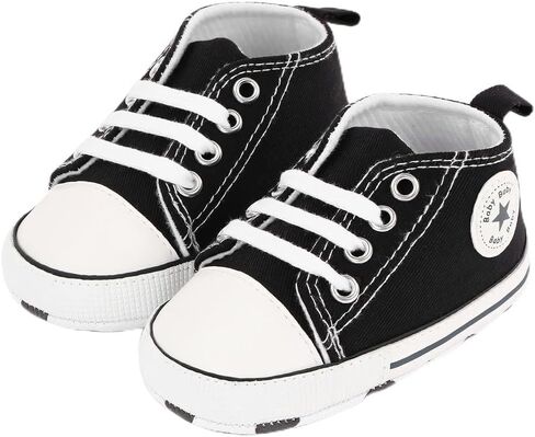 QIETION Baby Boys Girls Sneaker Soft Anti-Slip Sole Newborn Infant First Walkers Canvas Denim Fashion Shoes in Saudi Arabia