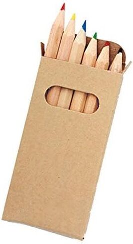 eBuyGB Kids Mini Coloring Pencils - Set of 6 Assorted Colors - Bulk Party Favors for Birthday Parties - Pre-Sharpened - Non-Toxic Colored Pencils for Kids (Pack of 10) in Saudi Arabia