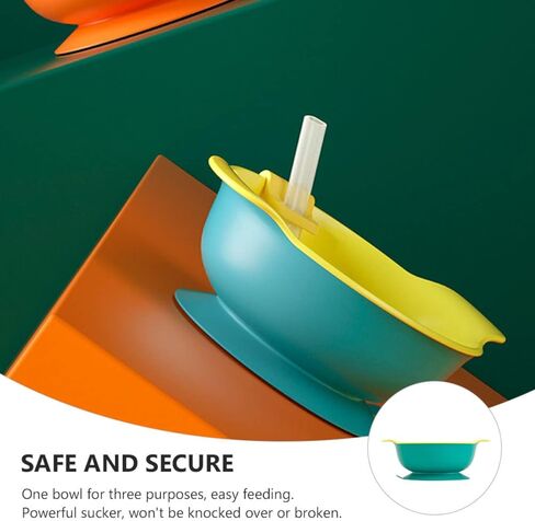 toddmomy الطعام مفيد رائعتين سيليكون الغذاء الشرب تغذية الرضع الأطفال الصغار طفل شفط أدوات المائدة التدريب الذاتي الأخضر مع الأطفال صينية حساء للوحة القش غير السلطانيات كوب غير in Kuwait