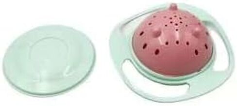 EZ Plastic 360 Degree Rotation Gyro Bowl. Spill Free Bowl For Baby, Toddler And Kid. Matching Lid Included. (Light Pink) in Saudi Arabia