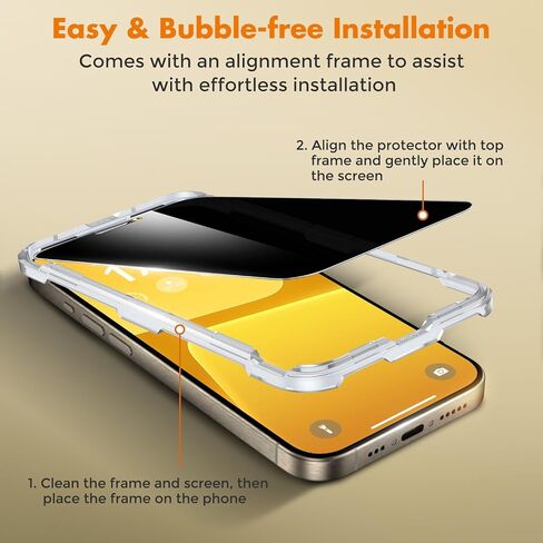 واقي شاشة من الزجاج المقوى المقاوم للكسر لهاتف iPhone 11 Pro/X/XS [3 عبوات] [99.99% HD Clear] [إطار سهل التركيب] [صلابة 9H] [تغطية كاملة] [خالية من الفقاعات] لهاتف Apple 5.8 بوصة in Kuwait