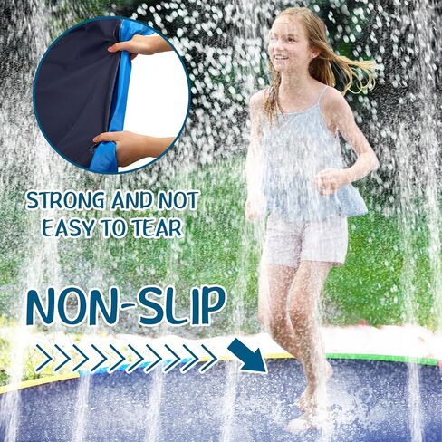 Lewtemi 8 ft Giant Non Slip Splash Pad 96" for Adult and Dog, Thicken Sprinkler Pool Outdoor Fountaintoy Mat for Pet Dog(Stylish) in Saudi Arabia
