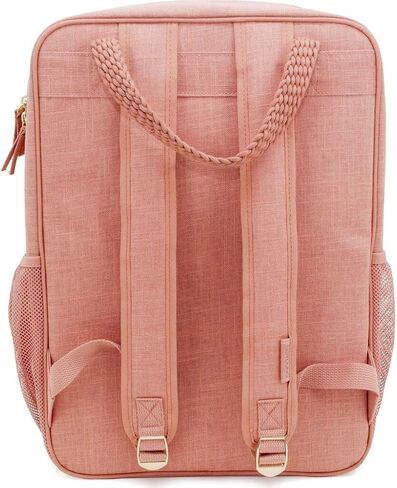 SoYoung All-Day Backpack - Aesthetic Backpack for Travel, Gym & Work, Lightweight Design with Laptop Sleeve & Water Bottle Pockets, Linen/Cotton Fabric - Muted Clay in Saudi Arabia