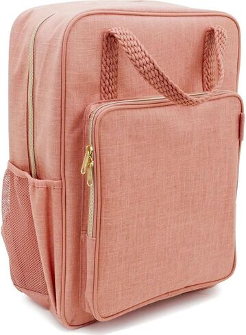 SoYoung All-Day Backpack - Aesthetic Backpack for Travel, Gym & Work, Lightweight Design with Laptop Sleeve & Water Bottle Pockets, Linen/Cotton Fabric - Muted Clay in Saudi Arabia