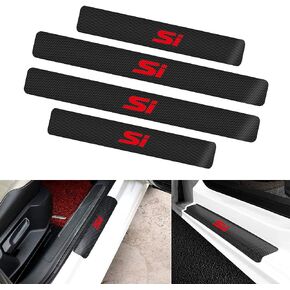 Sunyi 4Pcs/Set,Car Door Sill Plate Protectors,Carbon Fibre Vinyl Reflective Car Door Sill Decoration Scuff Plate for Civic SI (forSI), sunyidedian-4332 in Saudi Arabia