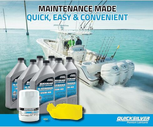 Quicksilver 25W-40 Oil Change Kit for 4-Stroke 40hp, 50hp and 60hp Mercury outboards in Saudi Arabia