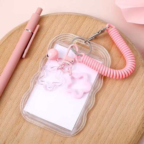 2 Pcs Photocard Holder, Cute Waterproof Heavy Duty Photocard Keychain Transparent Key Card Holder Case for Office School Travel Card Photo Protector in Kuwait