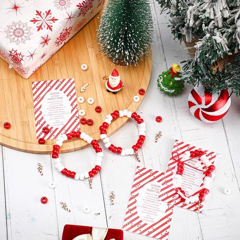 20 Set Christian Christmas Crafts Bulk DIY the Legend of the Candy Cane Crafts for Bracelets Religious Candy Cane Story Gifts for Xmas Stocking Suffer Sunday School Party Favor (Classic Style) in Saudi Arabia