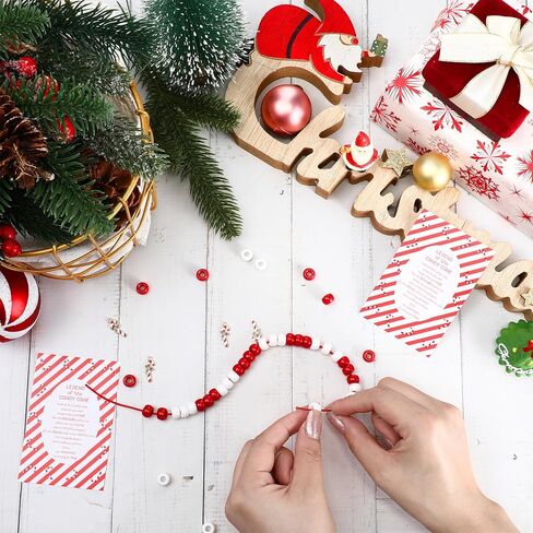 20 Set Christian Christmas Crafts Bulk DIY the Legend of the Candy Cane Crafts for Bracelets Religious Candy Cane Story Gifts for Xmas Stocking Suffer Sunday School Party Favor (Classic Style) in Saudi Arabia