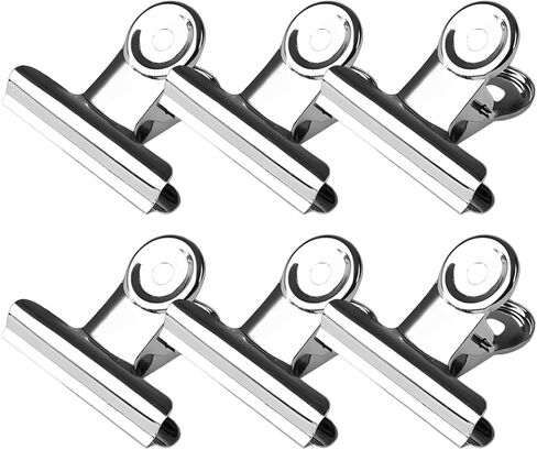 6 Pcs Big Metal Bull Clips Silver Hinge Clip Clamps Bag Clip in Saudi Arabia