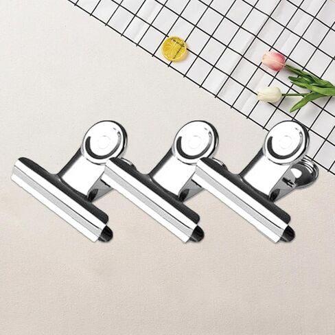 6 Pcs Big Metal Bull Clips Silver Hinge Clip Clamps Bag Clip in Saudi Arabia