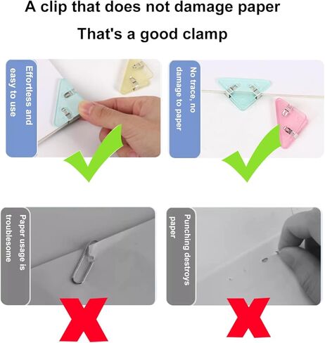 12 Pcs Corner Paper Clips, Triangular File Clip, Reading Page Markers for Office Staff Student Teacher, Prevent Book Curling in Saudi Arabia