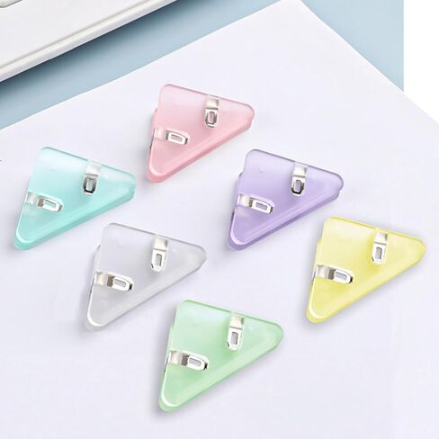 12 Pcs Corner Paper Clips, Triangular File Clip, Reading Page Markers for Office Staff Student Teacher, Prevent Book Curling in Saudi Arabia