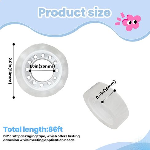5Rolls Transparent Tape - 18mm(0.71") x 85ft All-Purpose Clear Tape Used for Craft, Office, Home, College in Saudi Arabia