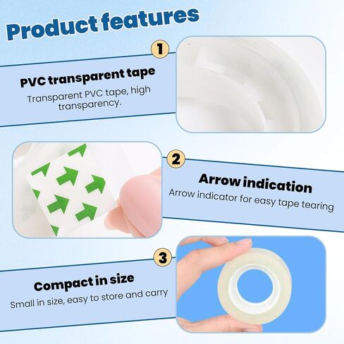 5Rolls Transparent Tape - 18mm(0.71") x 85ft All-Purpose Clear Tape Used for Craft, Office, Home, College in Saudi Arabia