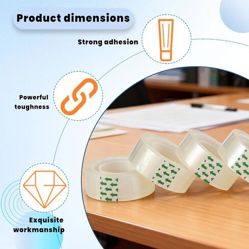 5Rolls Transparent Tape - 18mm(0.71") x 85ft All-Purpose Clear Tape Used for Craft, Office, Home, College in Saudi Arabia