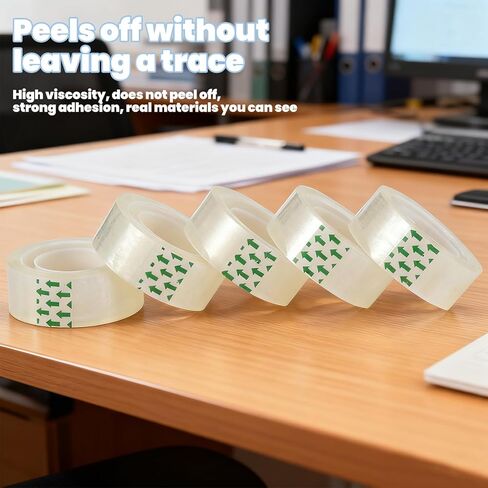 5Rolls Transparent Tape - 18mm(0.71") x 85ft All-Purpose Clear Tape Used for Craft, Office, Home, College in Saudi Arabia
