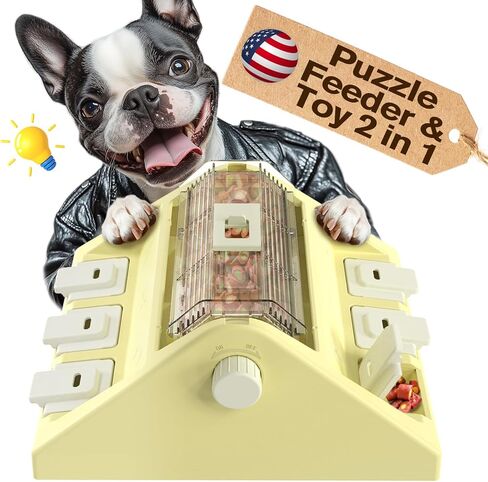 KADTC U.S. Brand & Design - 2 Levels of Challenge - Large Size Paw-Activated Rolling Dog Treat Puzzle Feeder Toys for Aggressive Chewers Dogs Food Dispenser Enrichment Toy Christmas & New Year Gift in Saudi Arabia