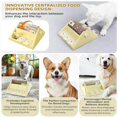 KADTC U.S. Brand & Design - 2 Levels of Challenge - Large Size Paw-Activated Rolling Dog Treat Puzzle Feeder Toys for Aggressive Chewers Dogs Food Dispenser Enrichment Toy Christmas & New Year Gift in Saudi Arabia