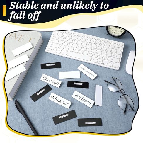 100 Pieces Name Tags with Pins, 1x3in Blank Engravable Name Badges, White Blank Name-Tags for Employee ID Badges Reusable ID Badge Holders for Office Retail Stores Restaurant Workers Students in Saudi Arabia