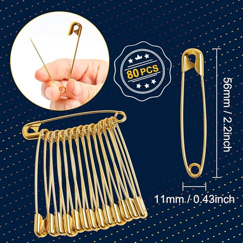 150 قطعة دبابيس أمان كبيرة دبابيس أمان فضية، 2.25 بوصة/56 مم دبوس ملابس معدني للحرف الفنية والخياطة وصنع المجوهرات in Kuwait