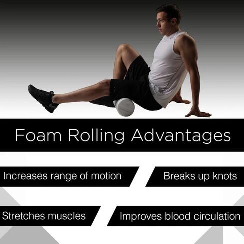 THERABAND Foam Roller, 36" Long High Density Pro Foam Roller Tool for Post-Workout Recovery & Pre-Workout Warm-Up, Roll Out Muscle Soreness, 6" Diameter, White in Saudi Arabia