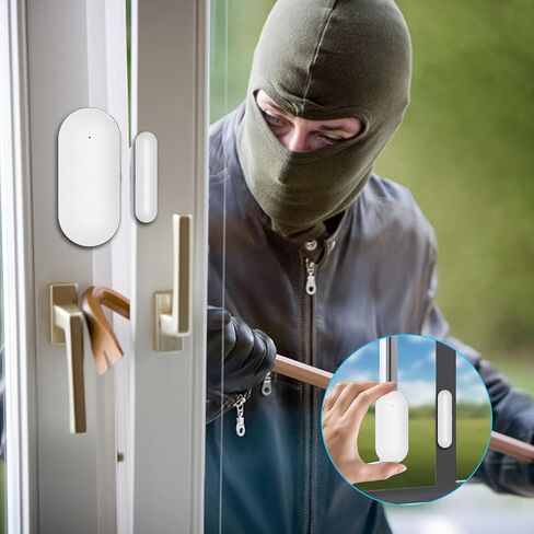 نظام إنذار لاسلكي WiFi وGSM لأمن المنزل، طقم إنذار ضد السرقة DIY مع جهاز تحكم عن بعد APP، كاشف الحركة، مستشعر الباب والنافذة، صفارة الإنذار، متوافق مع Alexa وGoogle Assistant in Kuwait