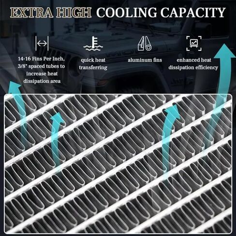 Aluminum Radiator Replacement for 2007-2018 Jeep Wrangler JK JKU 3.6L 3.8L,2007-2018 Unlimited Sahara Unlimited Rubicon Jeep Replacement Engine Radiators in Saudi Arabia