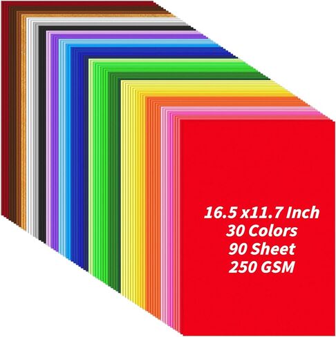 150 Sheets Textured Colored Cardstock Bulk, 8.5" x 11" Linen Textured Paper 30 Assorted Colors Construction Paper,250 GSM Card Stock Printer Paper Scrapbooking Supplies for Diy Crafts Making in Kuwait