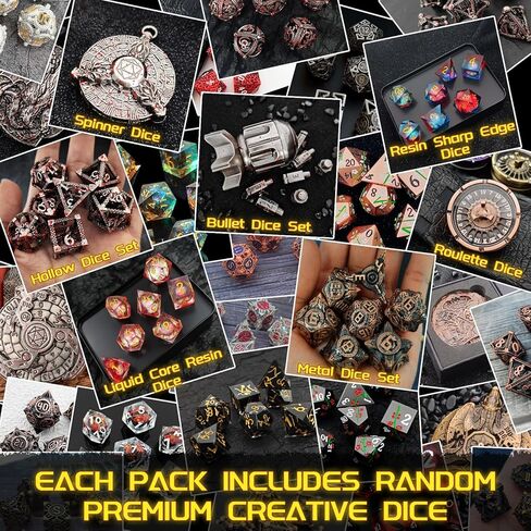 Mystery Oddity Dice Pack – Random Premium RPG Dices for TTRPG Gamers & Dice Goblins | Die Blind Bag with Velvet Pouch, Coin & Pin | Unique Gift for DND Player & DM in Saudi Arabia