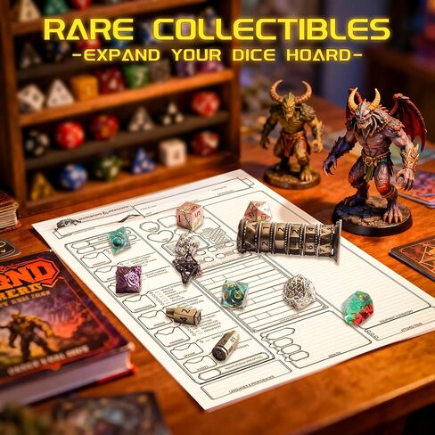 Mystery Oddity Dice Pack – Random Premium RPG Dices for TTRPG Gamers & Dice Goblins | Die Blind Bag with Velvet Pouch, Coin & Pin | Unique Gift for DND Player & DM in Saudi Arabia
