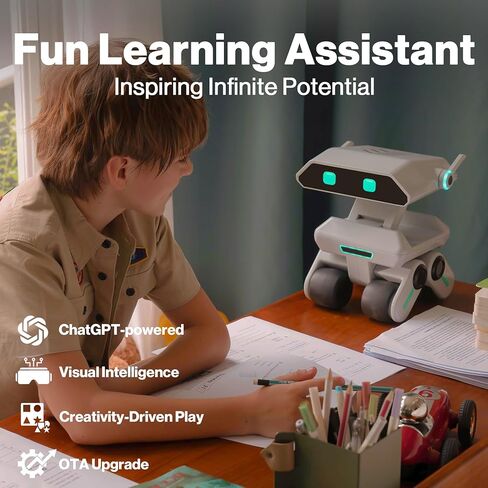 AI Robot Companion, Smart Robot Friend Powered by ChatGPT, Customized Personality, Real-Time Interactive Kids Toys, Emotion-Aware, Recognize Vision Voice Scene, Interruptible Talk, Long Memory in Saudi Arabia