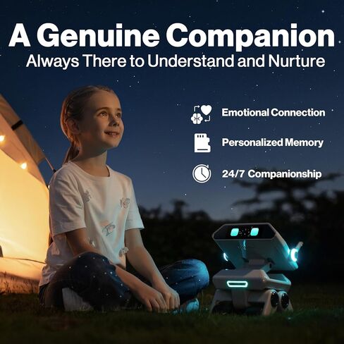 AI Robot Companion, Smart Robot Friend Powered by ChatGPT, Customized Personality, Real-Time Interactive Kids Toys, Emotion-Aware, Recognize Vision Voice Scene, Interruptible Talk, Long Memory in Saudi Arabia