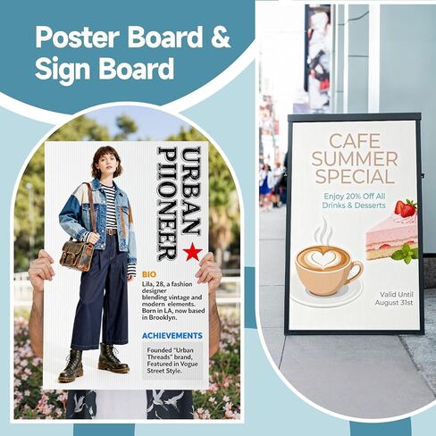 لوح بلاستيكي مموج أبيض مقاس 24 × 36 بوصة، لوح بلاستيكي مموج، 4 عبوات من ألواح الملصقات الفارغة، صفائح كوروبلاست مقاومة للماء بسمك 4 مم للاستخدام الداخلي والخارجي والمشروعات التي تصنعها بنفسك. in Kuwait