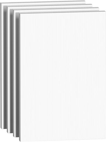 لوح بلاستيكي مموج أبيض مقاس 24 × 36 بوصة، لوح بلاستيكي مموج، 4 عبوات من ألواح الملصقات الفارغة، صفائح كوروبلاست مقاومة للماء بسمك 4 مم للاستخدام الداخلي والخارجي والمشروعات التي تصنعها بنفسك. in Kuwait