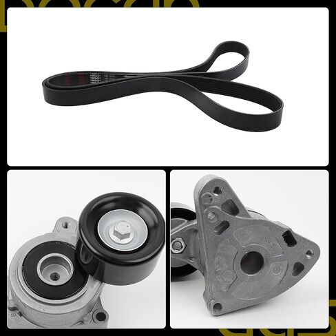 شداد حزام القيادة Dasbecan 38278 مع بكرة وحزام متوافق مع Honda Accord 2003-2007، Civic 2006-2015، CR-V 2002-2014، Element 2003-2011، Acura TSX/CSX/RDX/ILX، يستبدل 31170-RAA-A01 in Saudi Arabia