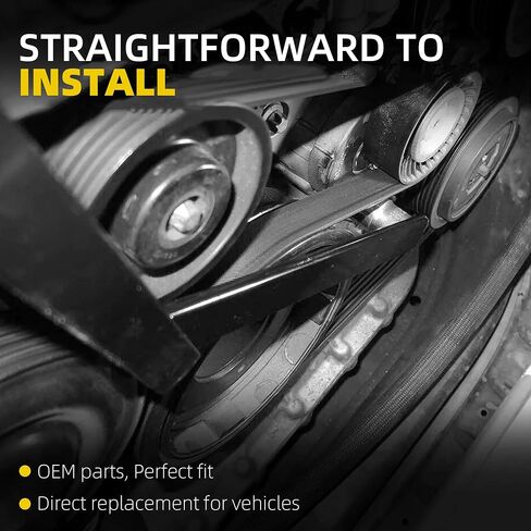 شداد حزام القيادة Dasbecan 38278 مع بكرة وحزام متوافق مع Honda Accord 2003-2007، Civic 2006-2015، CR-V 2002-2014، Element 2003-2011، Acura TSX/CSX/RDX/ILX، يستبدل 31170-RAA-A01 in Saudi Arabia