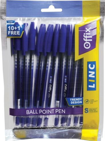 Linc Offix Smooth Ball Point Pen, 1.00mm Tip, 50-Count, Blue in Saudi Arabia