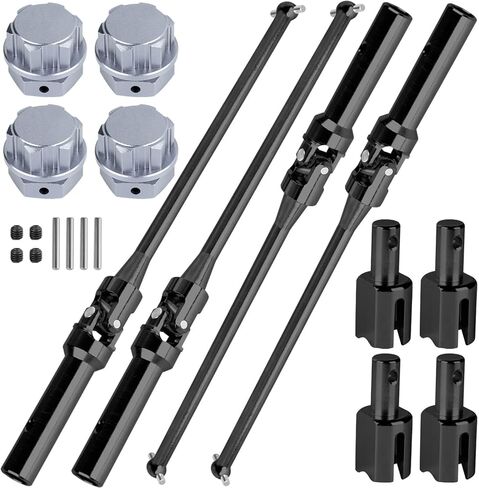 RC Drive Shaft Axles & Diff Outdrive Upgrades Part for 1/5 KRATON 8S BLX/Outcast 8S BLX,4PCS Front Rear CVD Driveshaft w/Wheel Hex Nuts Hop Ups,Black & Titanium in Saudi Arabia
