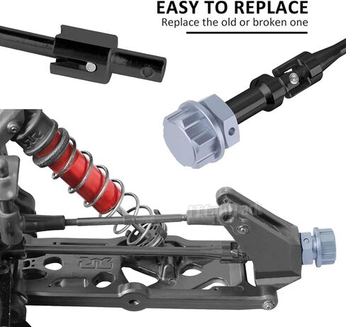 RC Drive Shaft Axles & Diff Outdrive Upgrades Part for 1/5 KRATON 8S BLX/Outcast 8S BLX,4PCS Front Rear CVD Driveshaft w/Wheel Hex Nuts Hop Ups,Black & Titanium in Saudi Arabia