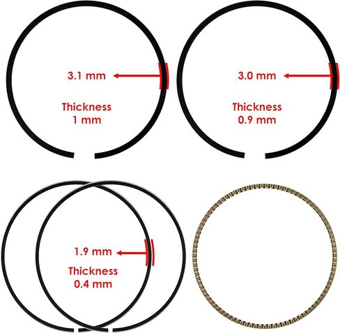 Caltric Front Rear Cylinder Piston Ring Compatible with Kawasaki Teryx 750 KRF750 4X4 2012 2013 / Brute Force 750 KVF750 2012-2014 85mm in Saudi Arabia