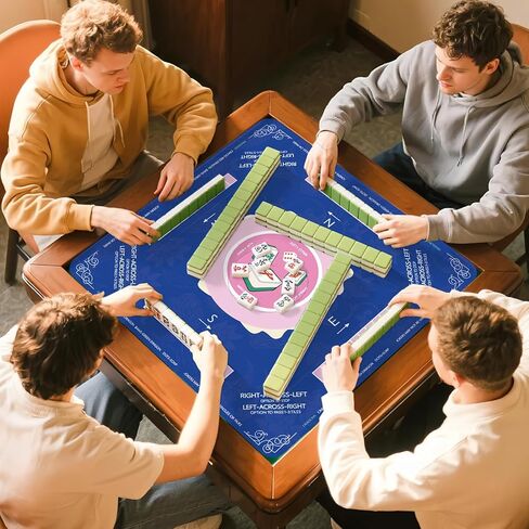 Mahjong Mat for Table, Anti-Slip Noise Reduction Gaming Mat 32.6x32.6 Inch with Drawstring Bag for Mahjong/Poker/Board Games/Card Games/Dominoes (Brown) in Saudi Arabia