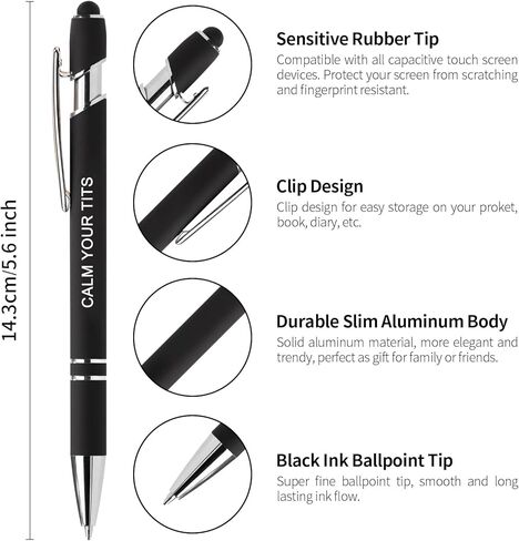 10pcs Fuck Pens Set, Swear Word Pens, Fun Pens for Adults, Funny Office Gifts, Smooth Writing Ballpoint Pens with Stylus Tips, Black Ink in Saudi Arabia