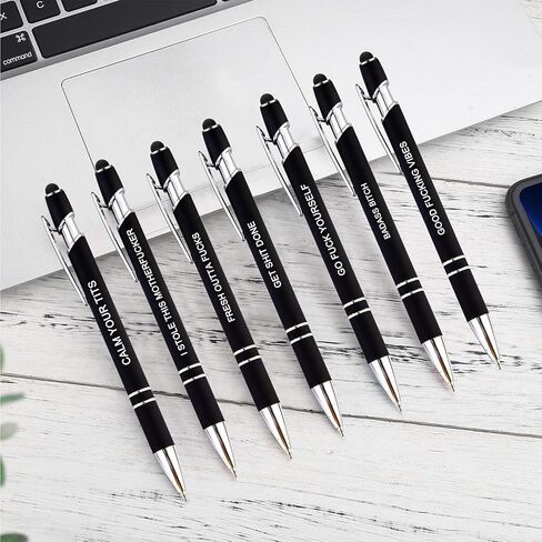10pcs Fuck Pens Set, Swear Word Pens, Fun Pens for Adults, Funny Office Gifts, Smooth Writing Ballpoint Pens with Stylus Tips, Black Ink in Saudi Arabia
