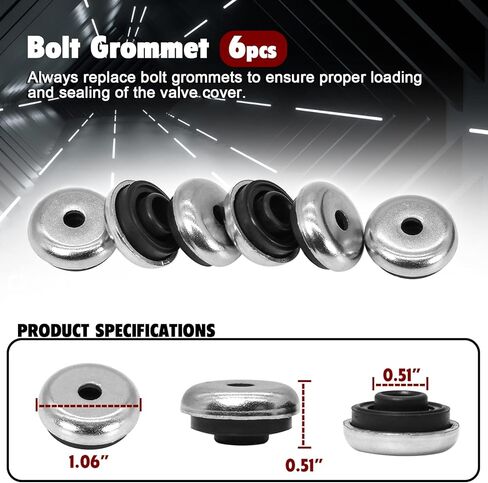 حشية غطاء الصمام من Ortopia 12341-PLC-000,12030-PLC-000 12030-PLC-010، VS50606R متوافقة مع 2001-2005 Honda Civic 1.7L D17A2 D17A1 D17A6 D17A7 in Kuwait