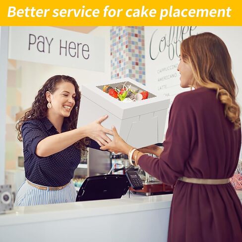 4 Pack Cake Boxes with Window, 12x12x8 inch Cake Boxes, White Cake Boxes, Disposable Bakery Boxes for Cake Cookies Pies Cupcakes Pastry in Kuwait